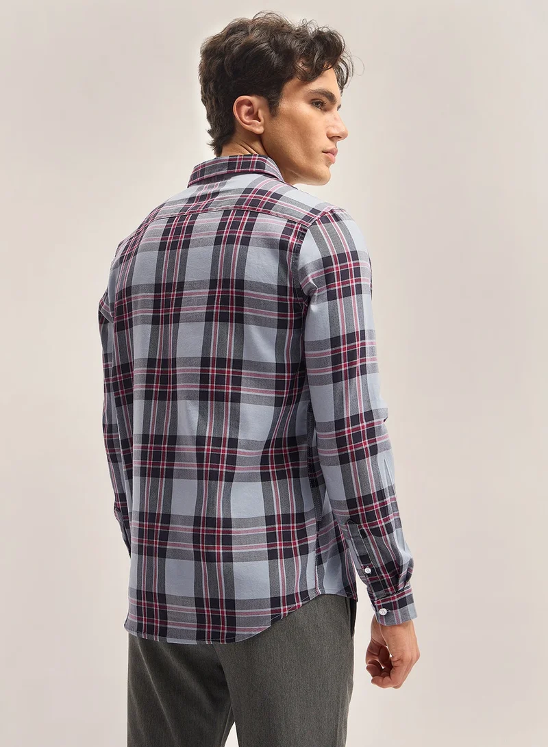 THE BEAR HOUSE Cotton Blend Shirt for Men | Slim Fit, Long Sleeve, Casual & Formal Wear | Soft, Breathable Fabric for Office, Everyday, & All-Season Use in Classic & Trendy