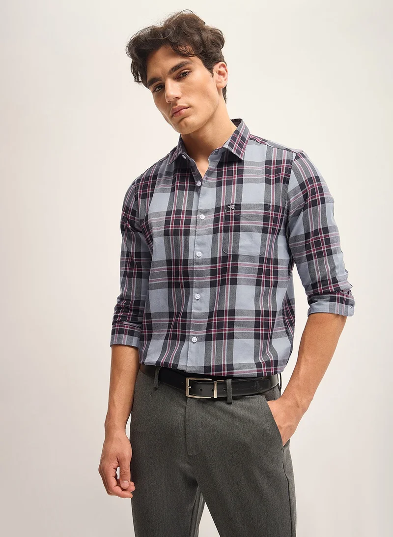 THE BEAR HOUSE Cotton Blend Shirt for Men | Slim Fit, Long Sleeve, Casual & Formal Wear | Soft, Breathable Fabric for Office, Everyday, & All-Season Use in Classic & Trendy
