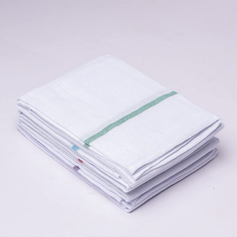 YATTA Kerala Thorthu Traditional Bath Towel Pure Cotton End Finished (Pack Of 4 Towels) (X-Large 57' X 29'), 145X73.5 Cm, 130 TC, 145 Centimeters, White - Image 1