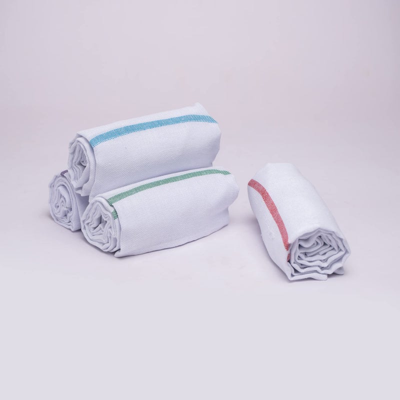 YATTA Kerala Thorthu Traditional Bath Towel Pure Cotton End Finished (Pack Of 4 Towels) (X-Large 57' X 29'), 145X73.5 Cm, 130 TC, 145 Centimeters, White - Image 3