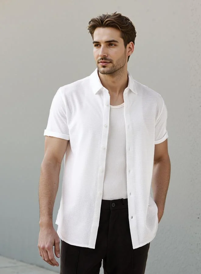 Iconic Iconic Textured Slim Fit Shirt