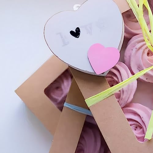 VANKUTL 8x6x2.5 Inches 20pcs Brown Bakery Boxes with Window, Cookie Boxes for Packaging, Treat Boxes for Cupcakes, Valentine's Day, Mother's Day, Christmas, ana Holiday Gatherings. - Image 5
