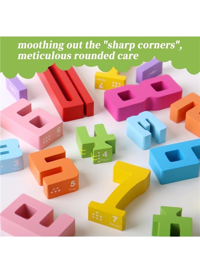 20PCS Wooden Stacking Number Building Blocks for 3+ Years Old Kids 1-10 Digital Game Balance Competition Toddler Learning Montessori Toys - Image 5