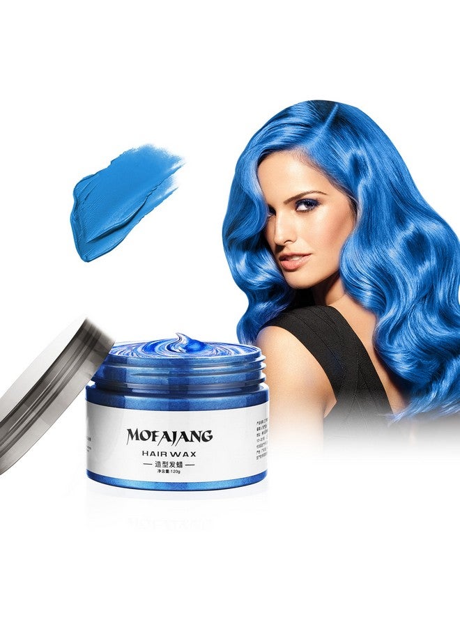 إي فلاي شمع لون الشعر المؤقت 4.23 كريم تصفيف الشعر أوزينستانت، شمع تصفيف الشعر للحفلات التنكرية، سهل التنظيف (1 أزرق) - Image 1