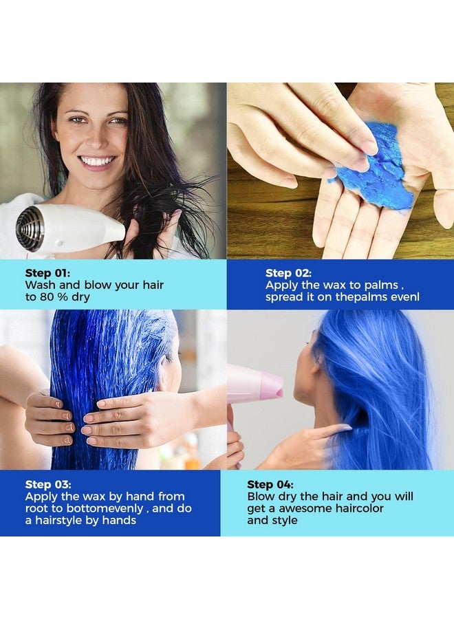 إي فلاي شمع لون الشعر المؤقت 4.23 كريم تصفيف الشعر أوزينستانت، شمع تصفيف الشعر للحفلات التنكرية، سهل التنظيف (1 أزرق) - Image 5