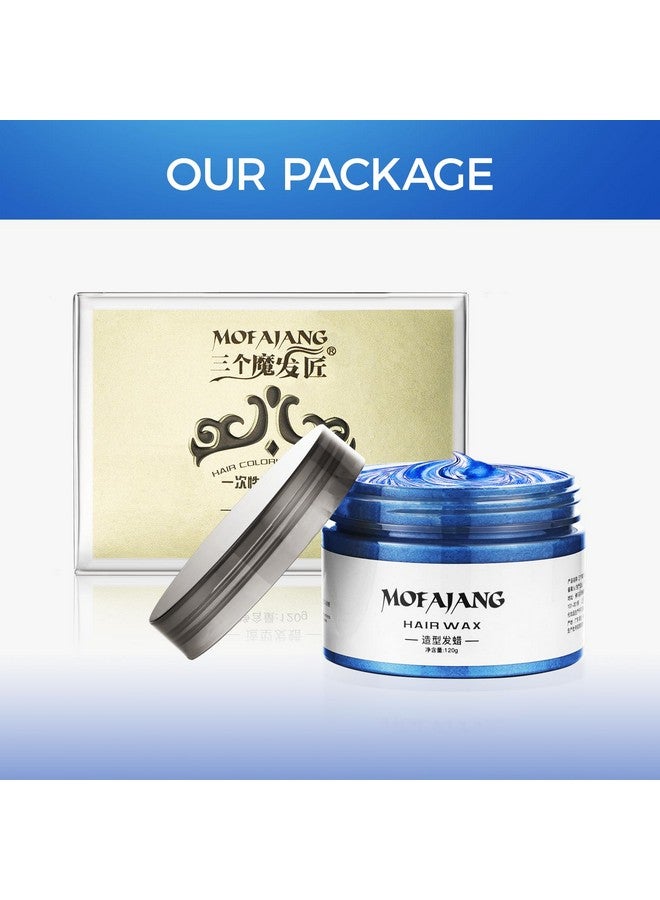 إي فلاي شمع لون الشعر المؤقت 4.23 كريم تصفيف الشعر أوزينستانت، شمع تصفيف الشعر للحفلات التنكرية، سهل التنظيف (1 أزرق) - Image 2