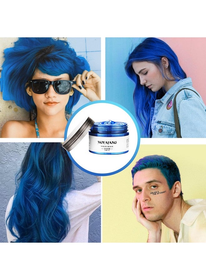 إي فلاي شمع لون الشعر المؤقت 4.23 كريم تصفيف الشعر أوزينستانت، شمع تصفيف الشعر للحفلات التنكرية، سهل التنظيف (1 أزرق) - Image 3