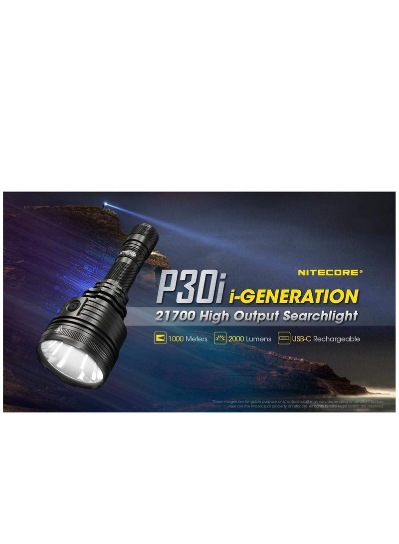 Nitecore P30i i-Generation IP68 مقاوم للماء والغبار 2000 لومن LED مصباح يدوي مع كابل USB من النوع Eco-Sensa ومفتاح الضغط عن بعد RSW2i - Image 4