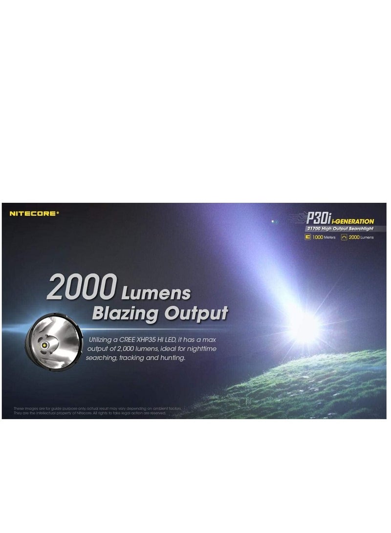 Nitecore P30i i-Generation IP68 مقاوم للماء والغبار 2000 لومن LED مصباح يدوي مع كابل USB من النوع Eco-Sensa ومفتاح الضغط عن بعد RSW2i - Image 5