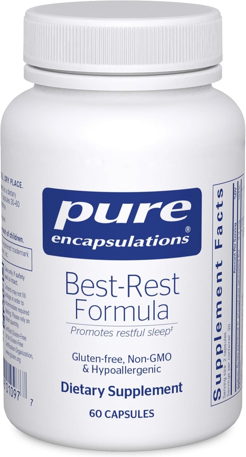 Pure Encapsulations صيغة بيور إنكابسوليشنز بيست ريست تدعم النوم المريح للاسترخاء مكمل نوم مريح غير معدل وراثيًا نباتي 60 كبسولة - Image 1