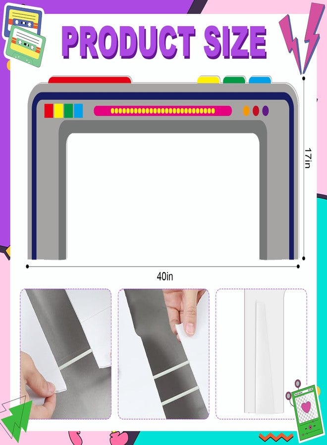 Gaiaring 6FT 90s Theme Party Decorations 80s 90s Table Cloth with A Radio Handle Decoration 80s Birthday Party Decoration Hip Hop Party Favors 72 x 30 Inch Retro Radio Table Cover - Image 3