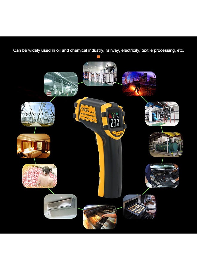 SMART SENSOR - -50～390℃ 12:1 Mini Portable Handheld Digital Non-contact IR Infrared Thermometer Temperature Tester Pyrometer Industrial Infrared Thermometer Color LCD Display Centigrade Fahrenheit (NOT - Image 1