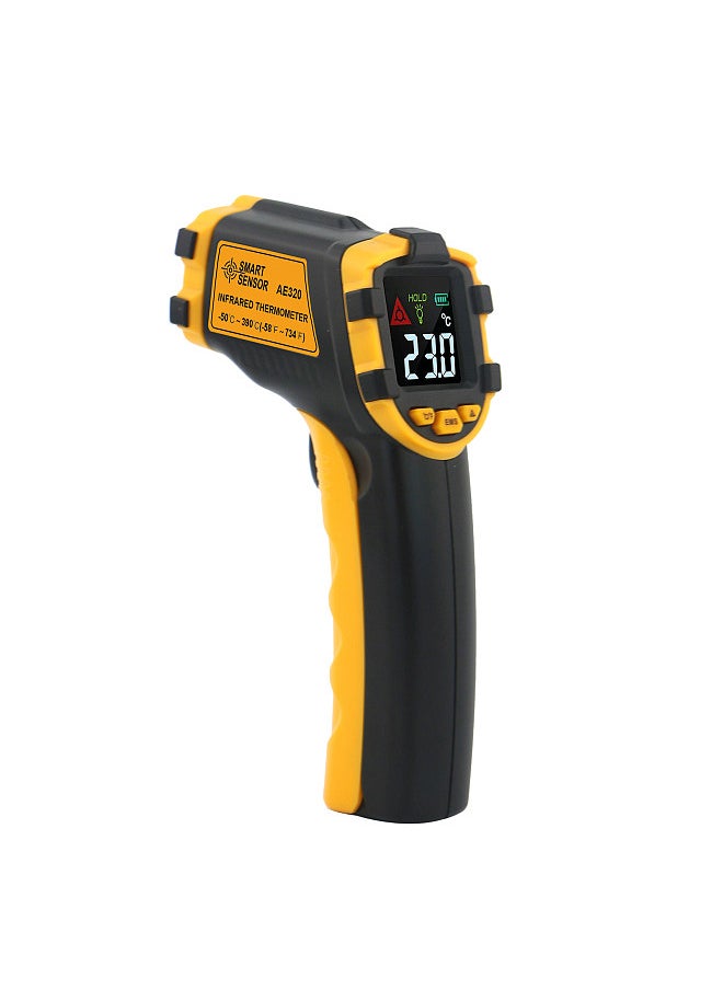 SMART SENSOR - -50～390℃ 12:1 Mini Portable Handheld Digital Non-contact IR Infrared Thermometer Temperature Tester Pyrometer Industrial Infrared Thermometer Color LCD Display Centigrade Fahrenheit (NOT - Image 1