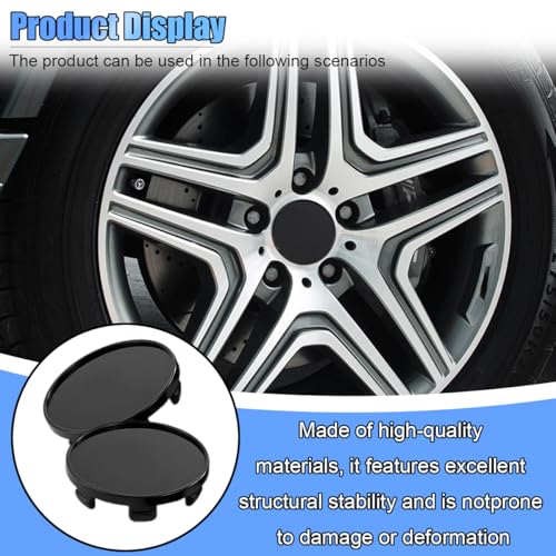 UHANBUT 4PCS Car Wheel Center Caps, ABS Snap-in Rim Center Hub Caps Cover Replacement with 54mm/2.13in Outer Diameter 47mm/1.85in Inner Diameter, Universal Wheel Hub Cap Accessories (Black) - Image 4