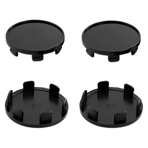 UHANBUT 4PCS Car Wheel Center Caps, ABS Snap-in Rim Center Hub Caps Cover Replacement with 54mm/2.13in Outer Diameter 47mm/1.85in Inner Diameter, Universal Wheel Hub Cap Accessories (Black) - Image 1