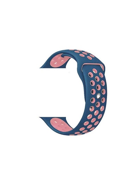 Replacement Apple Watchband Compatible with 42mm(Series 10)/41mm/40mm/38mm Silicone Dot Apple Watch Strap for Apple Watch All Series Blue/Pink