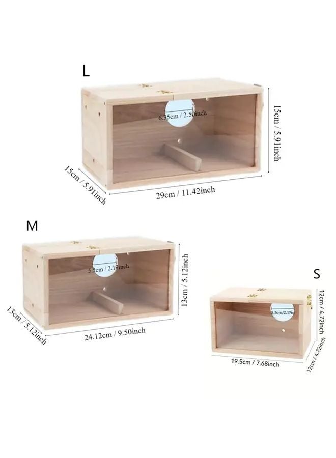 Large Wooden Bird Breeding Box With Clear Acrylic Back Flip Top For Easy Cleaning - Image 4