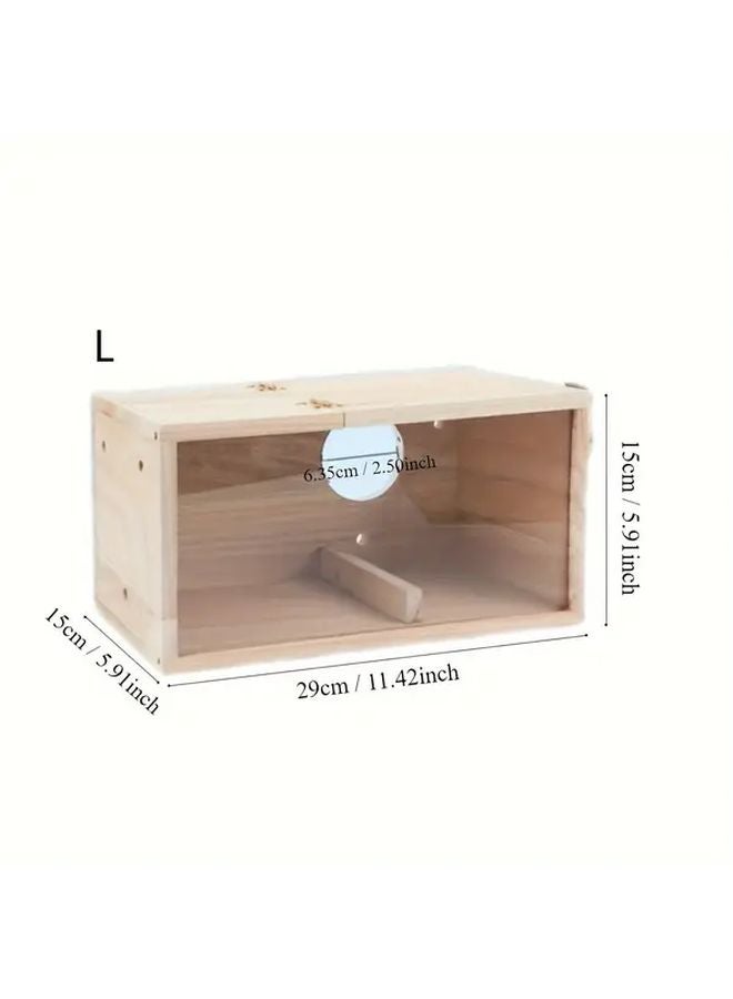 Large Wooden Bird Breeding Box With Clear Acrylic Back Flip Top For Easy Cleaning - Image 1