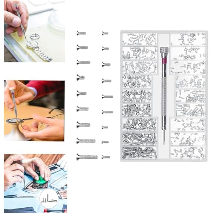 rayihni MINI REPAIR SCREW KIT, FLAT HEAD SCREWS SET, ELECTRONIC REPAIR SCREWS, FLAT SCREWS, MICRO SCREWSWITH SCREW PEN FOR SPECTACLES LAPTOP PHONE WATCH, M2 M1.4 M1.2 - Image 1