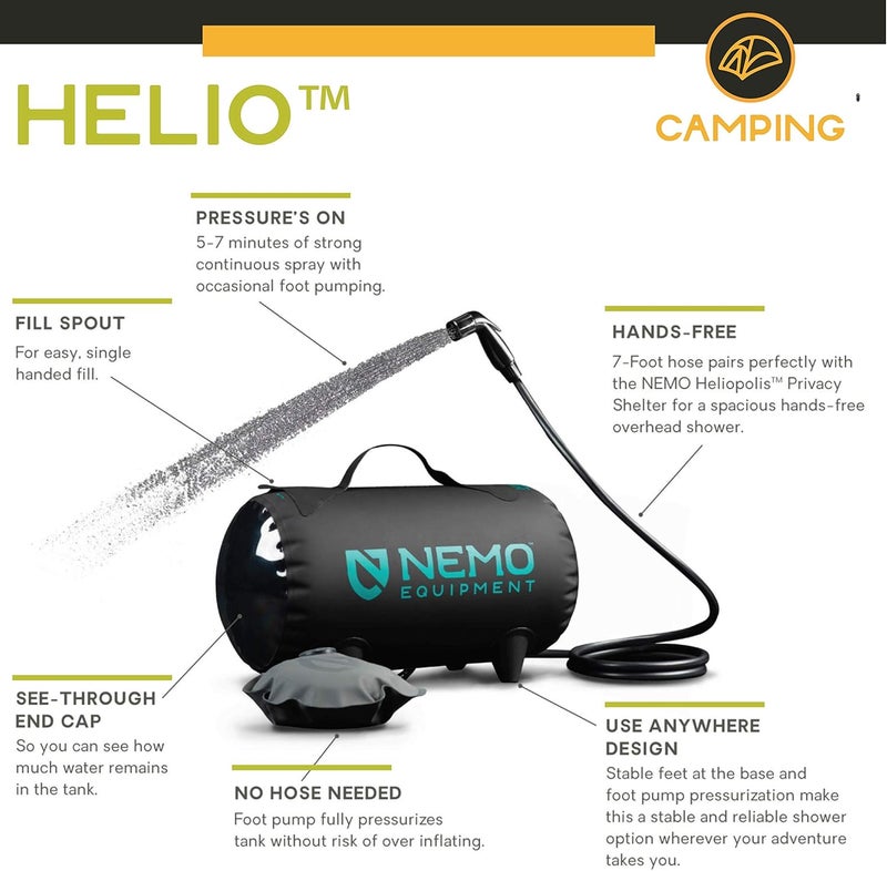 NEMO Equipment Helio Portable Pressure Camp Shower - Image 2