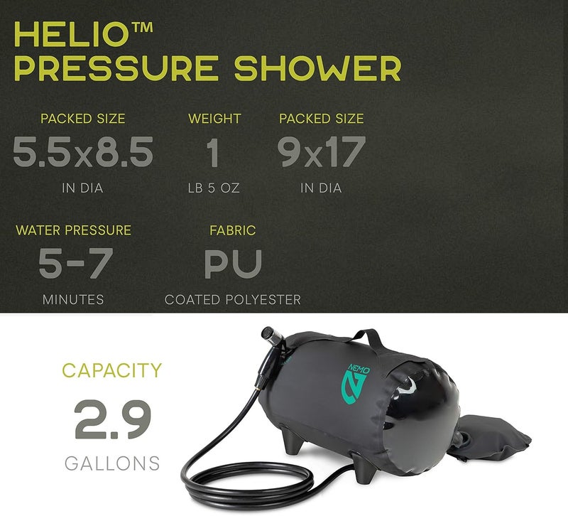 NEMO Equipment Helio Portable Pressure Camp Shower - Image 5