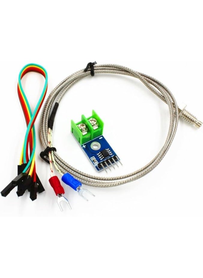 Generic - DC 3-5V MAX6675 Module + K Type Thermocouple Temperature Sensor Thermocouple Sensor Set M6 Screw for Arduino  MAX6675 Module + K Type Thermocouple Temperature Sensor - Image 1