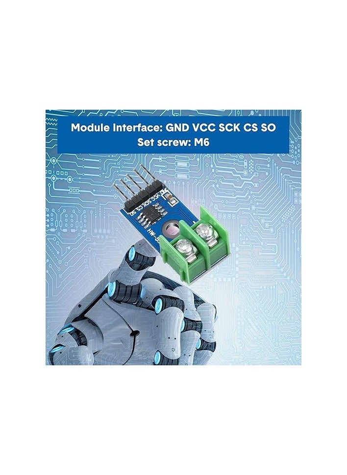 Generic - DC 3-5V MAX6675 Module + K Type Thermocouple Temperature Sensor Thermocouple Sensor Set M6 Screw for Arduino  MAX6675 Module + K Type Thermocouple Temperature Sensor - Image 1