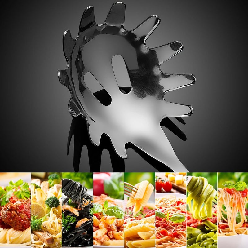 Cabilock Pasta Spoon with Teeth, Stainless Steel Spaghetti Spoon Server, Noodle Strainer Claw Serving Scoop Kitchen Tool for Spaghetti, Dumplings, Ice - Image 5