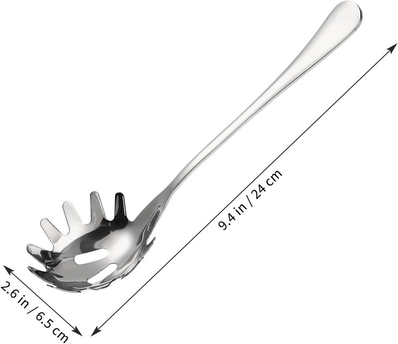 Cabilock Pasta Spoon with Teeth, Stainless Steel Spaghetti Spoon Server, Noodle Strainer Claw Serving Scoop Kitchen Tool for Spaghetti, Dumplings, Ice - Image 3