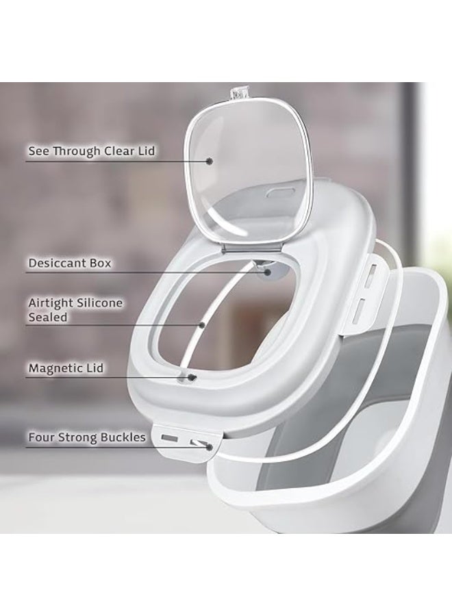 DUNISO Rice and Food Container Storage，Cereal Rice Food Storage Containers，Collapsible Rice Container Dispenser with Transparent Lid, Rolling Wheels,Measuring Cup,Leakproof Sealable，Suitable for Rice, Grains and Beans - Image 3