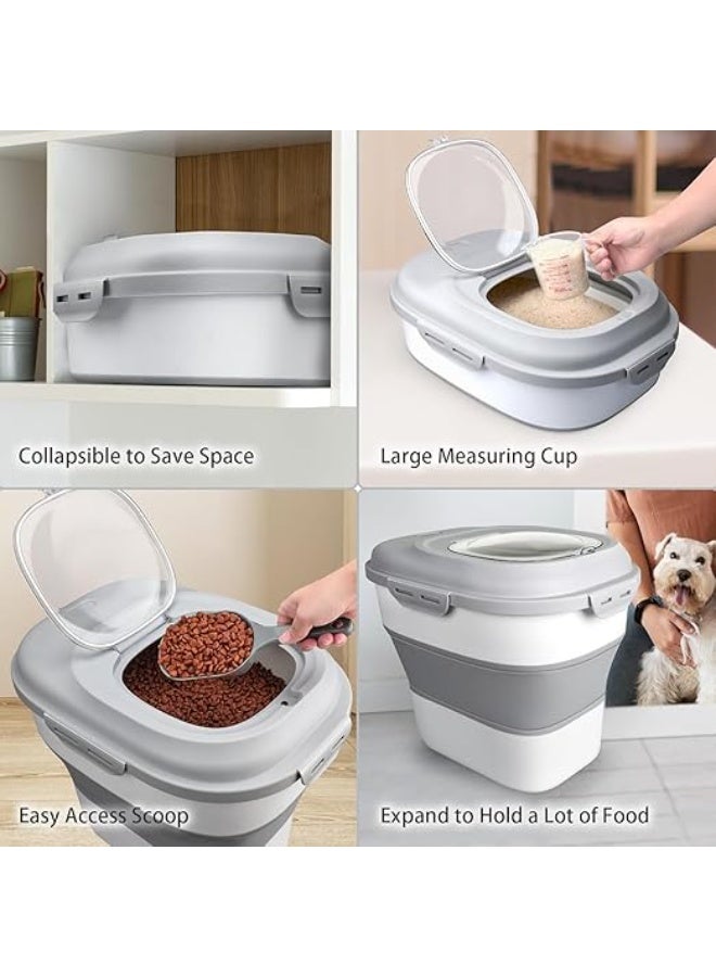 DUNISO Rice and Food Container Storage，Cereal Rice Food Storage Containers，Collapsible Rice Container Dispenser with Transparent Lid, Rolling Wheels,Measuring Cup,Leakproof Sealable，Suitable for Rice, Grains and Beans - Image 5