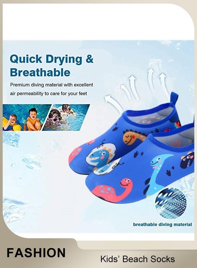 Tagkita Kids Boys Girls Water Shoes, Toddler Baby Barefoot Beach Socks, Quick-Dry Diving Socks, Non-Slip Swim Socks, Barefoot Sports Shoes Aqua Socks for Pool Water Park, Blue Whale Barefoot Socks (EU32/33) - Image 5