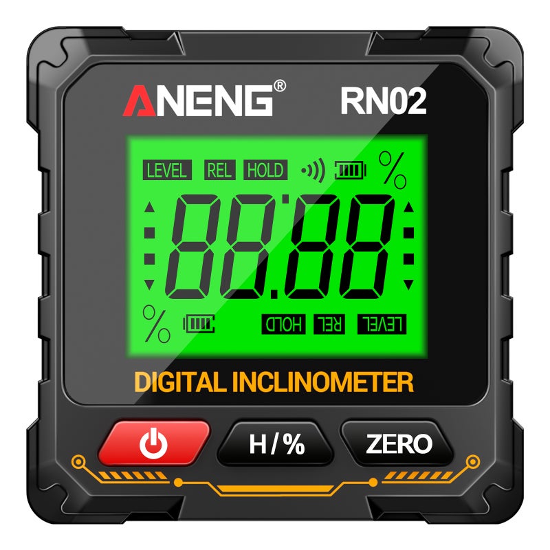 ANENG RN02 Digital Angle Finder, Electronic Level Box with Backlight, USB-C Rechargeable Lithium-Ion Battery, Inclinometer for Woodworking and Carpentry - Image 1