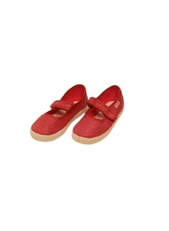 Cienta Pikkaboo-Cienta Mercedes Fuchsia Shimmer Loop & Strap Kids Comfort Shoes  - Image 3