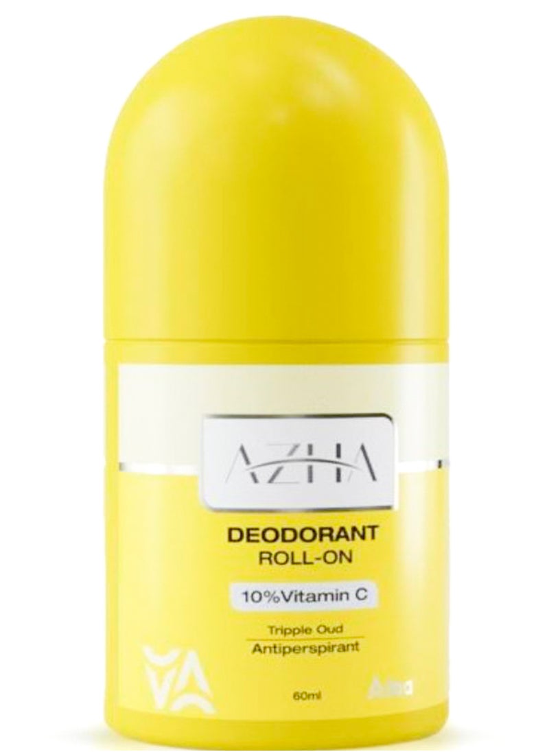 AZHA - Azha Deodorant Roll On 10% Vitamin C Triple Oud (Yellow) - 60 Ml - Image 1