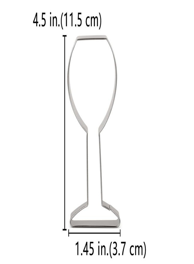 LILIAO قطاعة بسكويت على شكل كأس شمبانيا من ليلياو - قطاعة بسكويت فوندان لحفلات الزفاف - 1.5 × 4.5 بوصة - ستانلس ستيل - Image 2