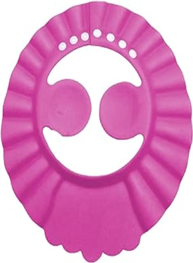 Bebecom Soft & Adjustable Children Shower Cap Shampoo Bath Wash Hair Shield Hat Bathing for Infant Toddler (Pink) 