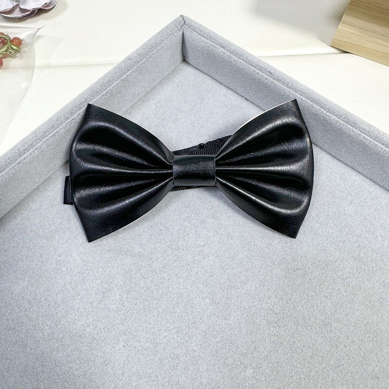Men'S Accessories Groomsmen And Groomsmen Black Korean Bows Men'S And Women'S Shirts Wedding Korean Colorful Pu Bows - Image 1