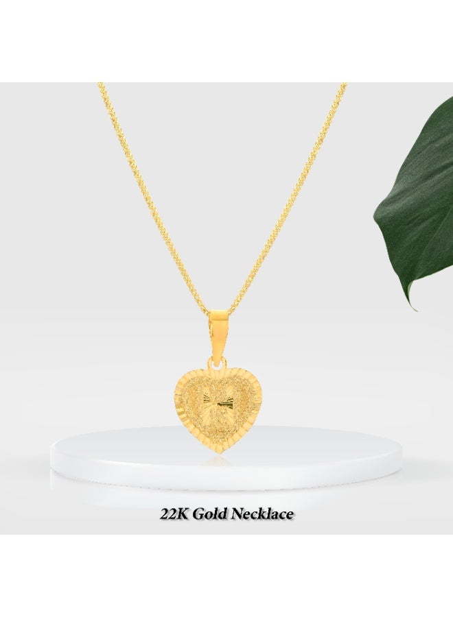 BAFLEH JEWELLERY A Golden Identity:  22kt Pure Gold Heart Shape ‘H’ Pendant on Chain  - Image 4