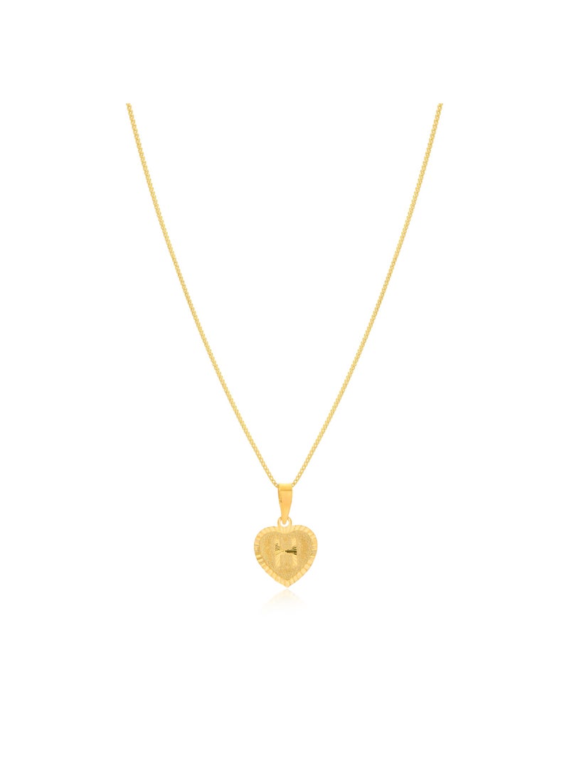 BAFLEH JEWELLERY A Golden Identity:  22kt Pure Gold Heart Shape ‘H’ Pendant on Chain  - Image 2