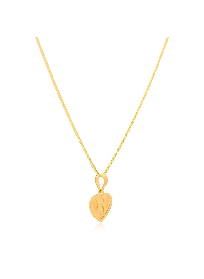 BAFLEH JEWELLERY A Golden Identity:  22kt Pure Gold Heart Shape ‘H’ Pendant on Chain  - Image 3