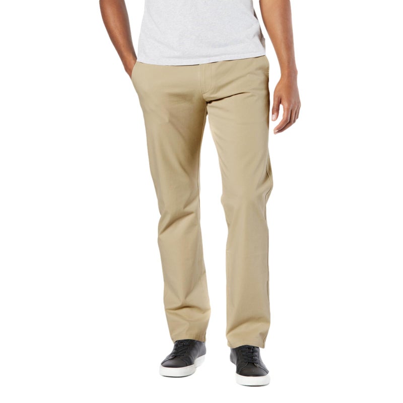 DOCKERS بنطلون دوكرز للرجال بقصة مستقيمة مع مرونة ذكية 360 (عادي وكبير وطويل)، كاكي بريطاني جديد، 38W x 30L - Image 1