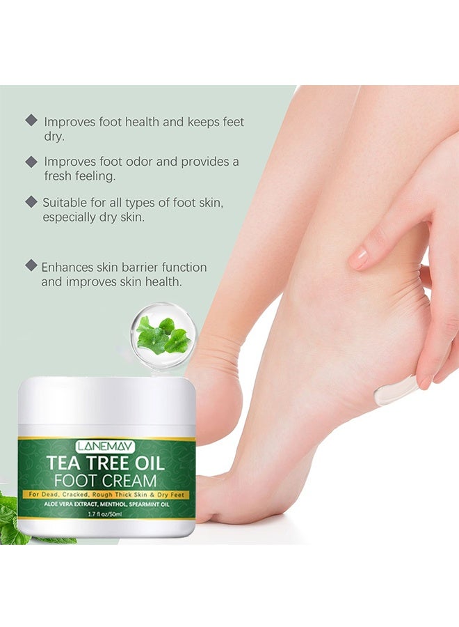 LANEMAY Tea Tree Oil Foot Cream,Cracked Heel Cream For Dead, Cracked,Rough Thick Skin & Dry Feet , Callus Remover Foot Cream , Intensive Moisturizes & Softens Skin, 50ml - Image 5