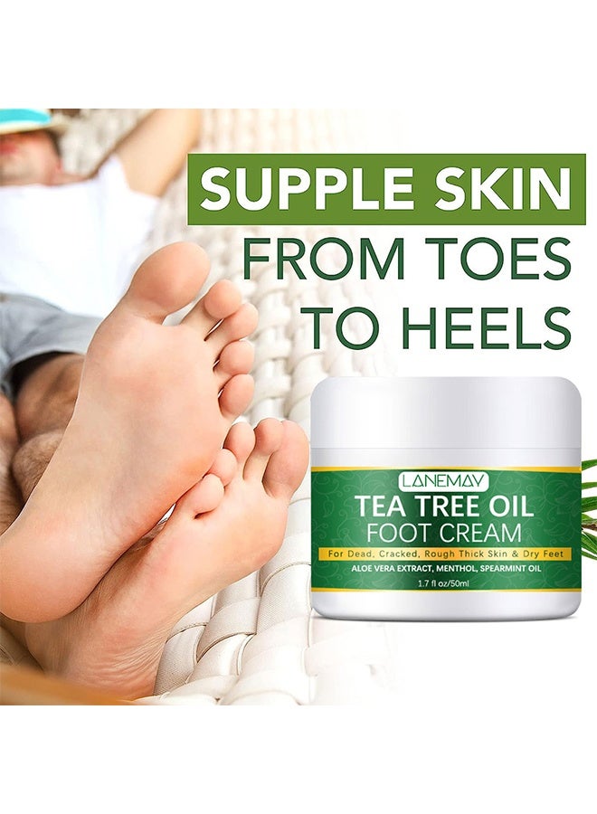 LANEMAY Tea Tree Oil Foot Cream,Cracked Heel Cream For Dead, Cracked,Rough Thick Skin & Dry Feet , Callus Remover Foot Cream , Intensive Moisturizes & Softens Skin, 50ml - Image 4