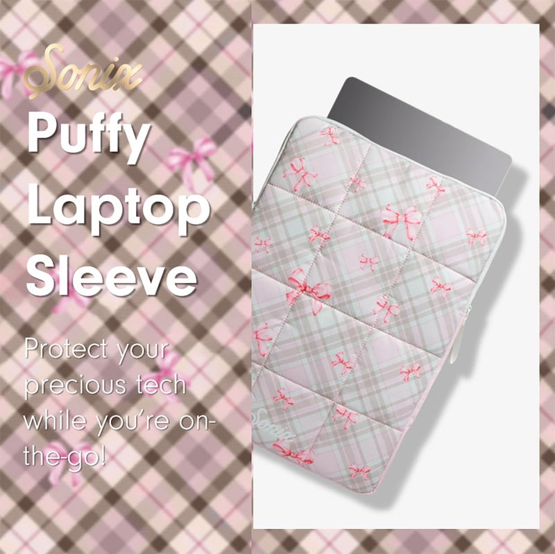 Sonix | Puffy Laptop Sleeve | 15-16 Inch, Quilted Pillow Puffer Laptop Carrying Case, Computer Sleeve | Clueless Pink - Image 5