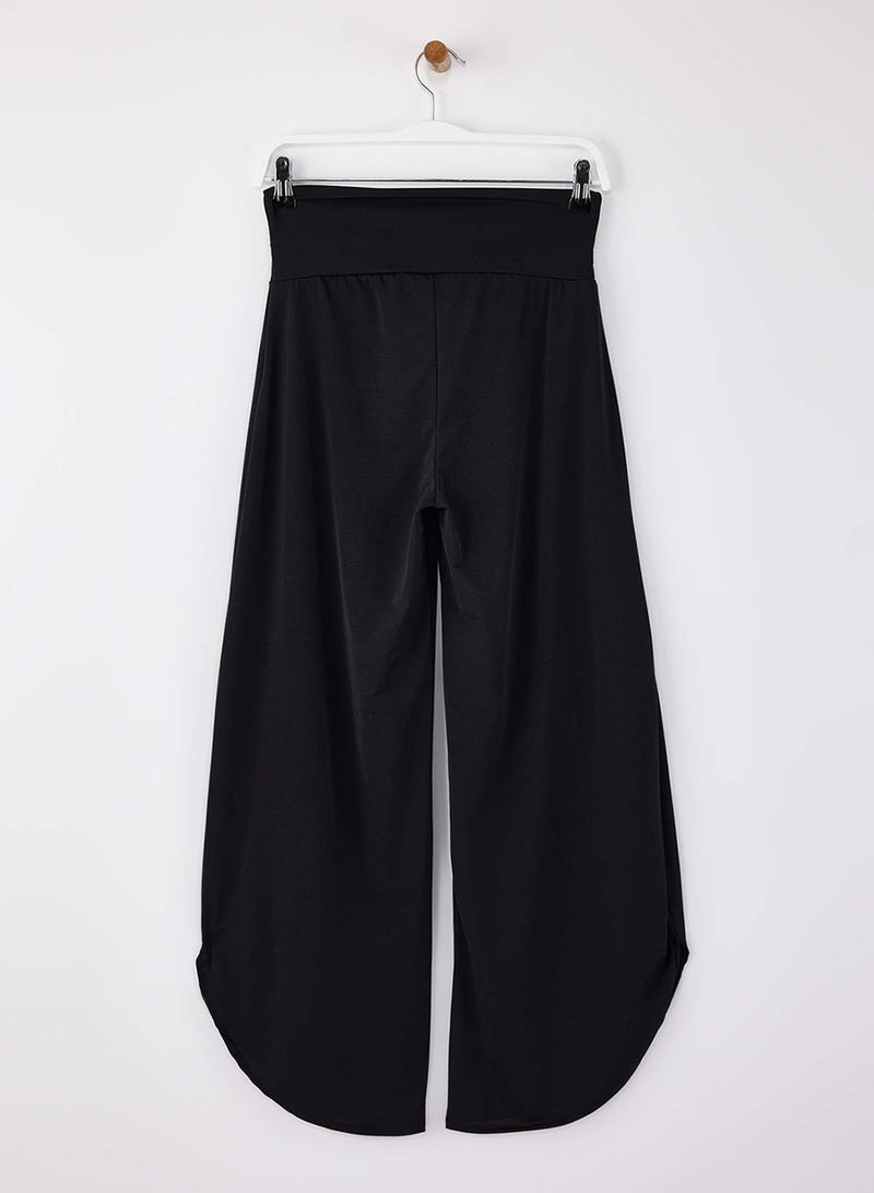 trendyol Black Barrel Transitional Elasticized Regular Waist Stretch Knitted Trousers with Accessory Detail Twoss26Pl00001 - Image 5