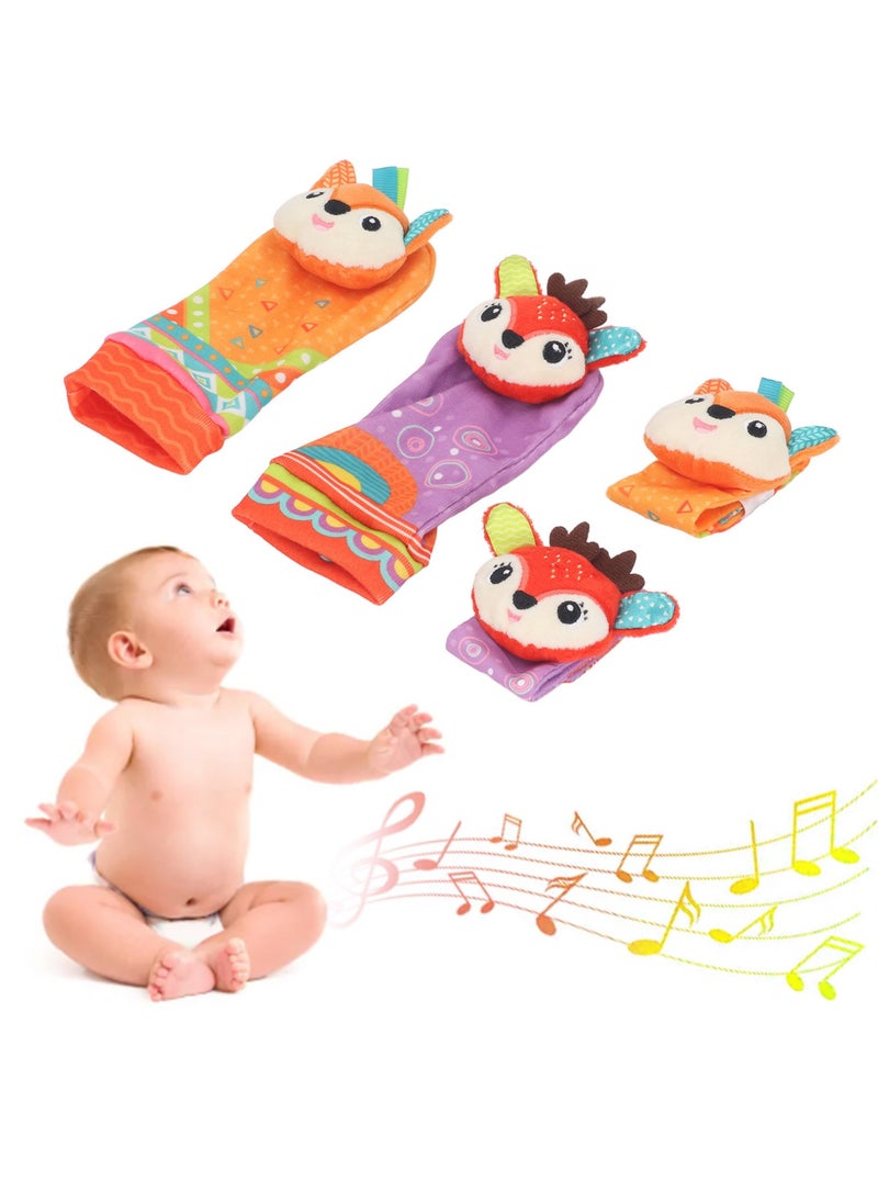 Velaurs Baby Newborn Gift Baby Game Wristband Socks Set 0-1 Years Old  - Image 3