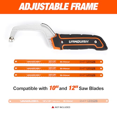 VANQUISH Aluminum Frame Mini Wood Hack Saw with 2 Piece Extra Flexible Bi-Metal HSS Blades Cutter Hand Hacksaw for Woodworking and Metal NW4851 - Image 3