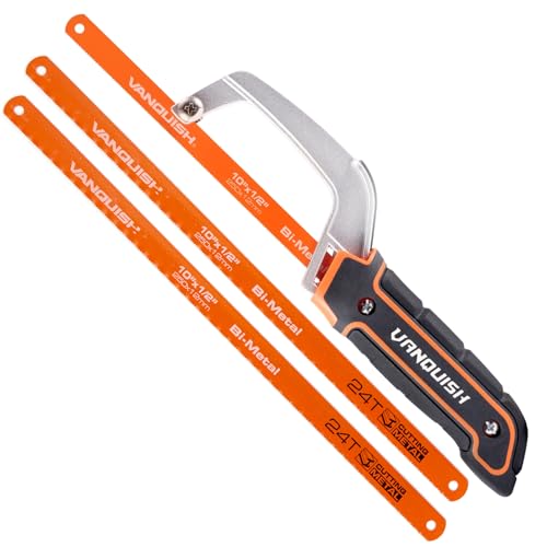 VANQUISH Aluminum Frame Mini Wood Hack Saw with 2 Piece Extra Flexible Bi-Metal HSS Blades Cutter Hand Hacksaw for Woodworking and Metal NW4851 - Image 1