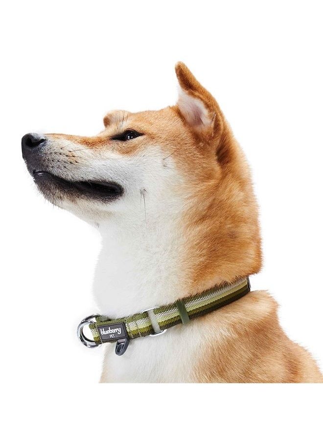 Blueberry Pet Multi-Colored Stripe Adjustable Dog Collar, Olive, Medium, Neck 14.5"-20"  - Image 1